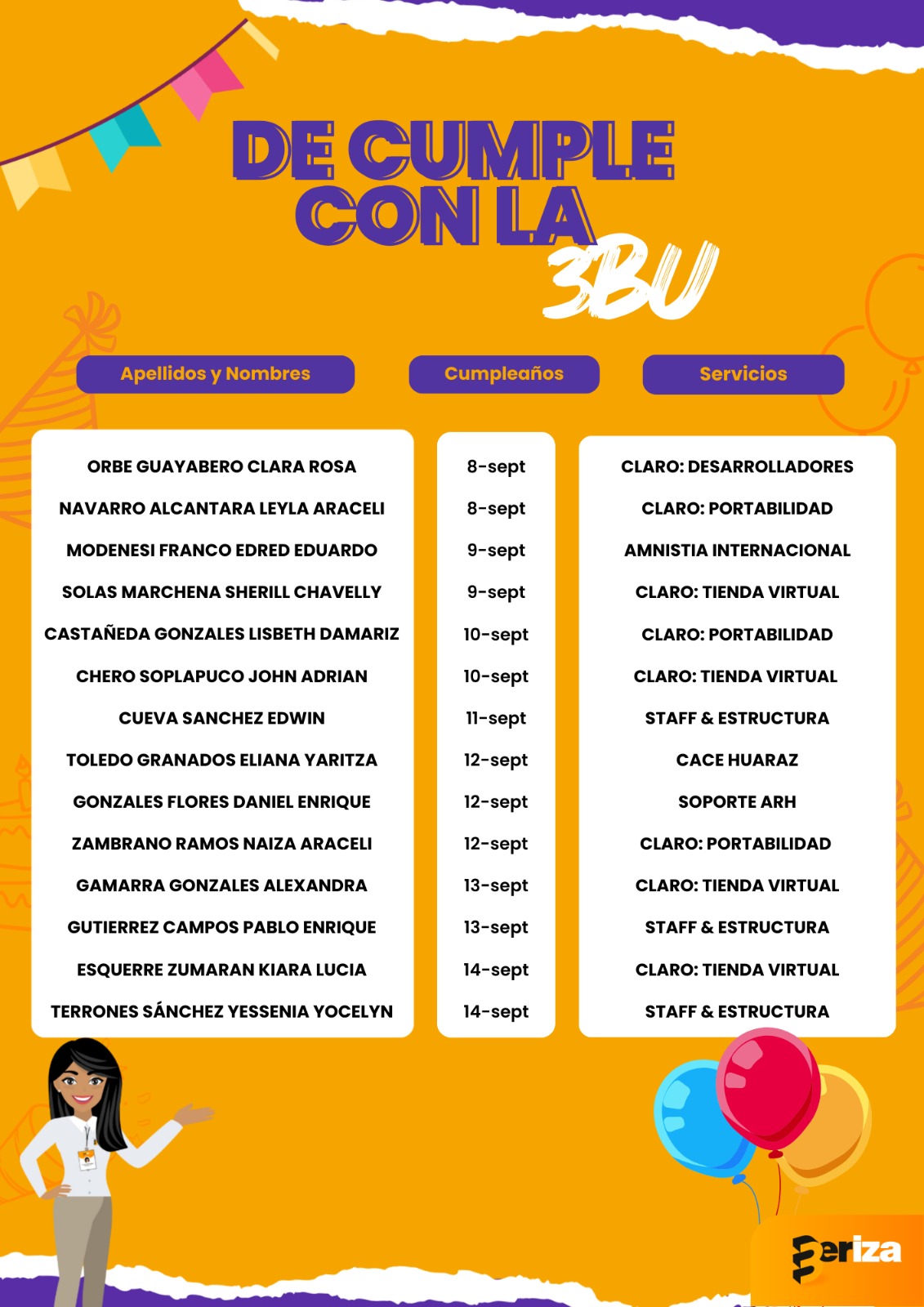 CUMPLEAÑEROS DE LA SEMANA 🎊🎉